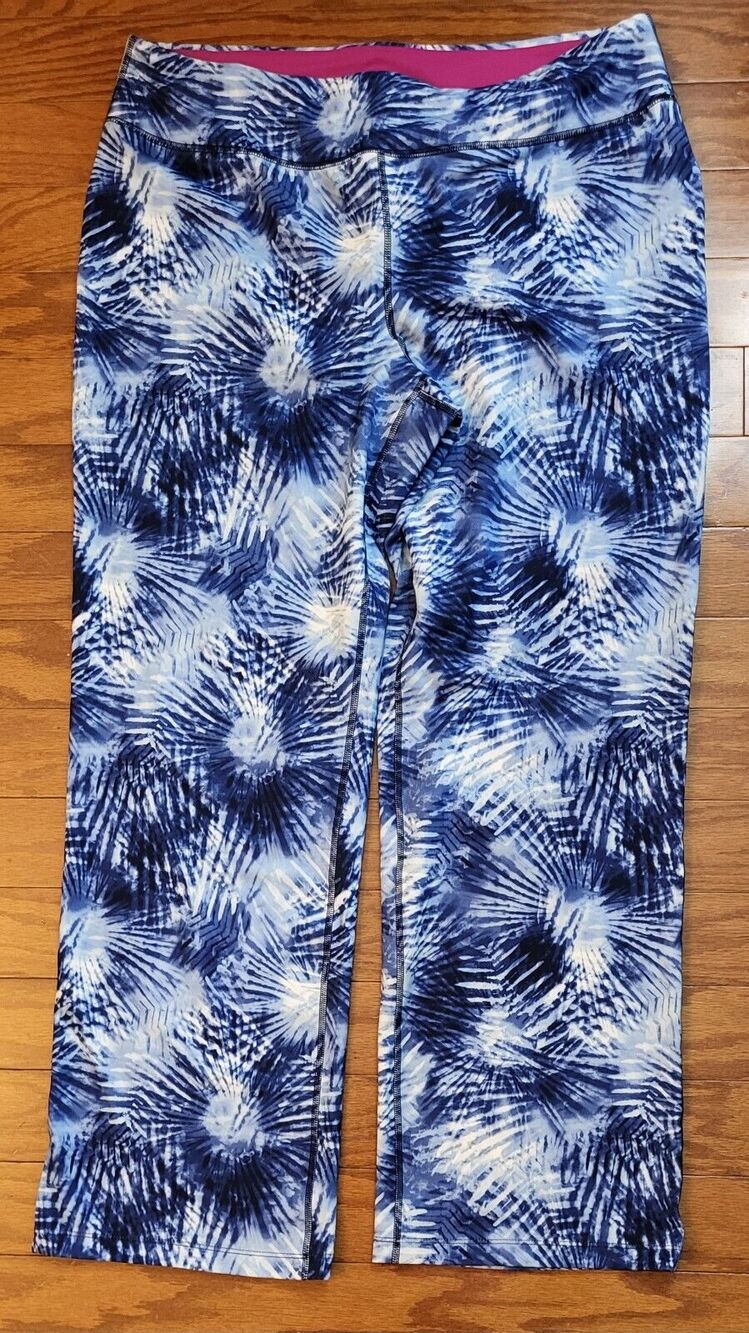 Lands' End Women’s Sz Large (XL/18) 32” Inseam Blue Fireworks Activewear Pants